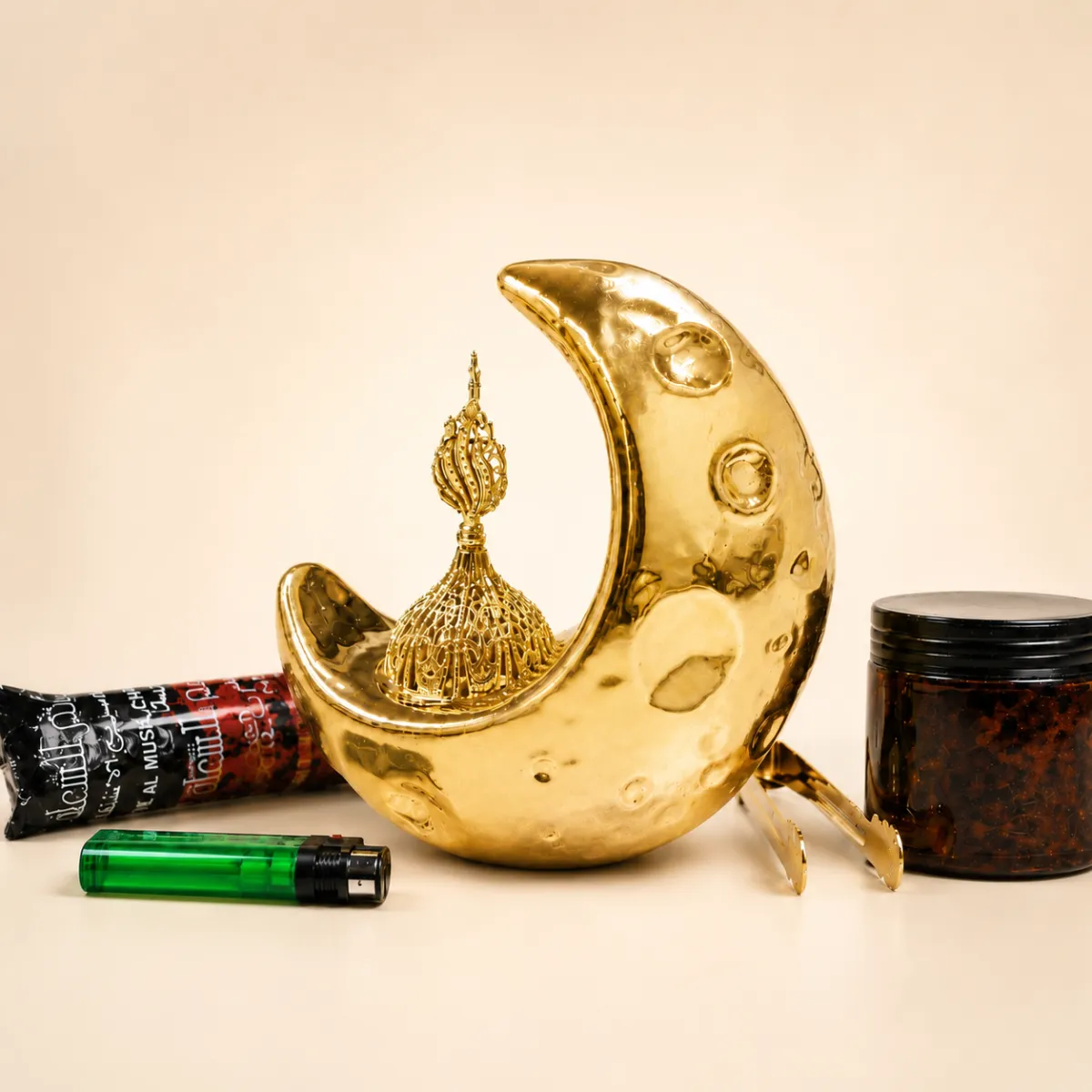 Akrub Moonlight Bakhoor Burner Full Set- Golden