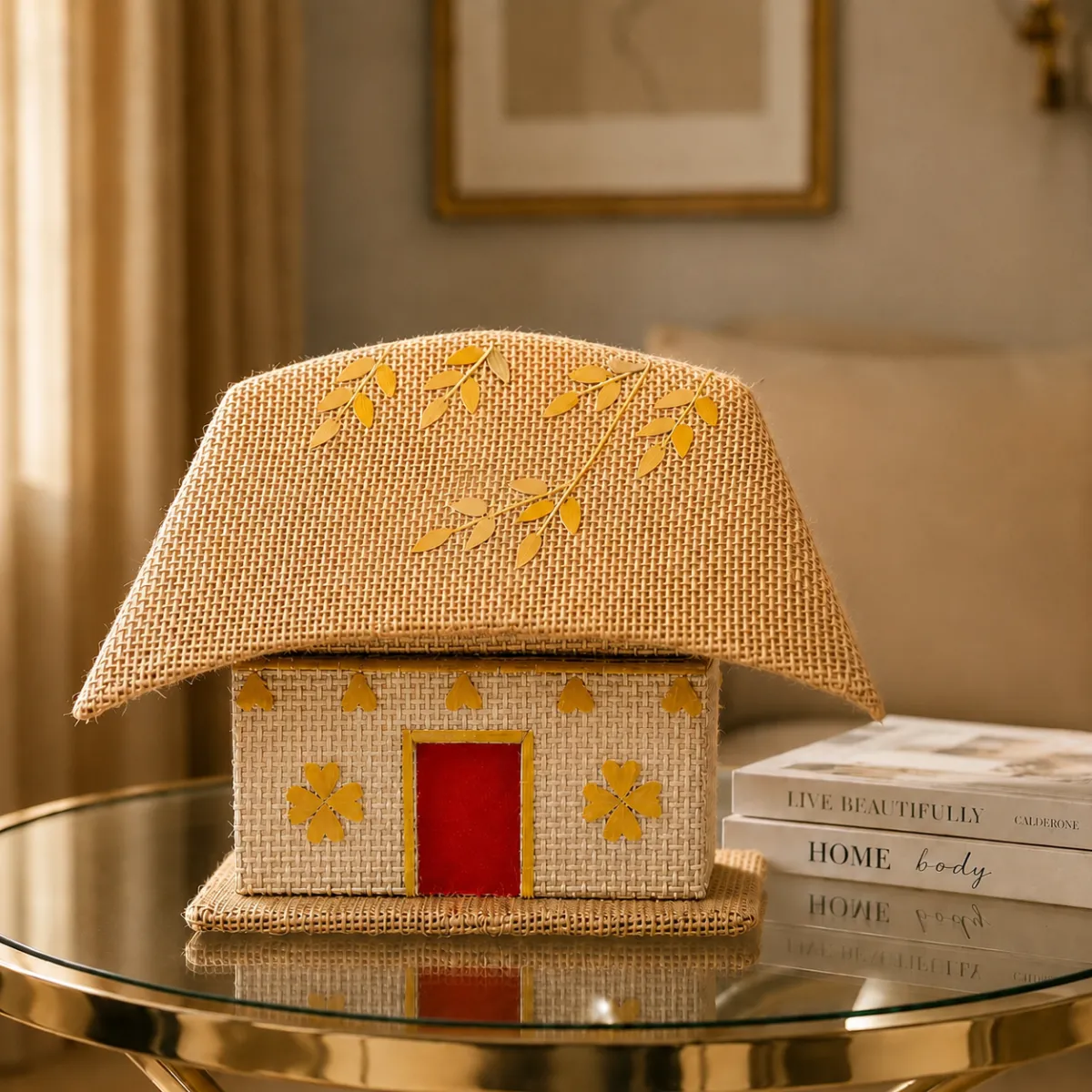 Akrub Jute Mini Decorative House Showpiece