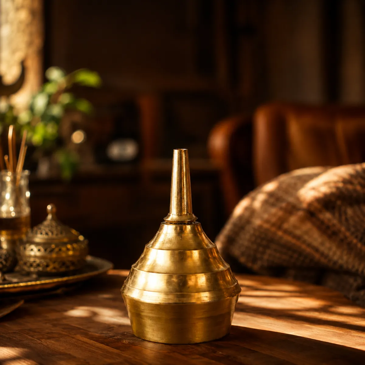 Akrub Traditional Brass Kerosene Lamp (Kupi)