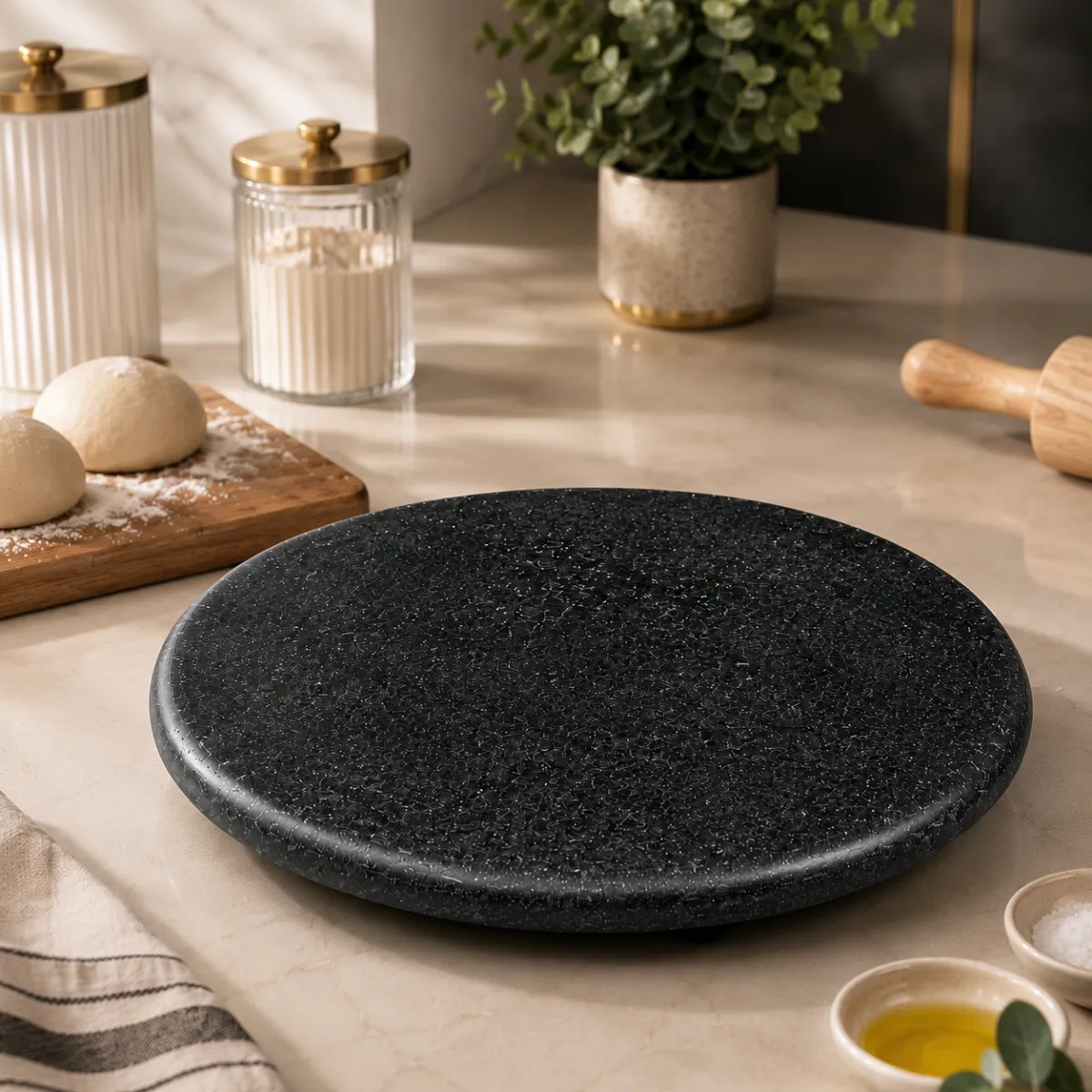 Granite Kitchen Piri - Black Round Shape